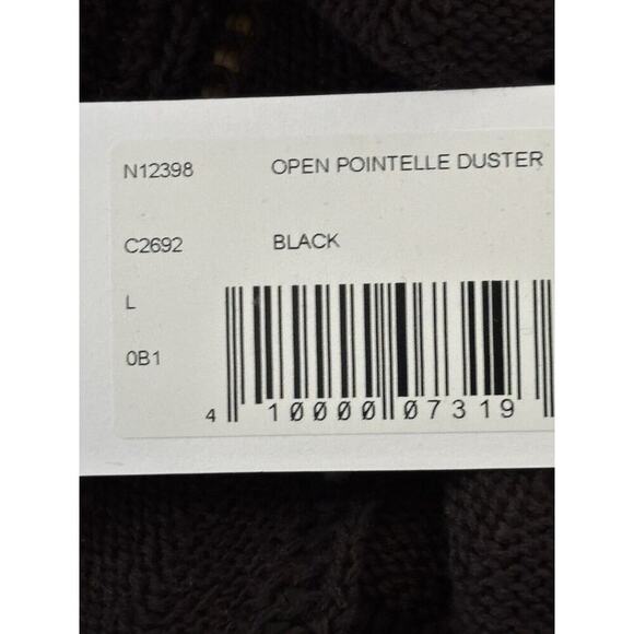 Cotton by Autumn Cashmere Open Pointelle Duster Black Size Large NEW With Tags - Picture 9 of 14